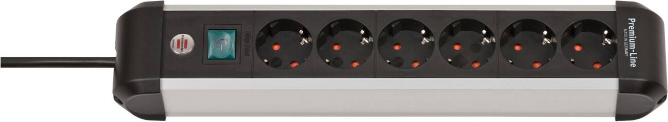 brennenstuhl Premium Alu-Line Stekkerdoos 1391030600 6 stopcontacten 3 m Zilver, zwart