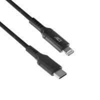 Câble de charge ACT USB-C mâle - Lightning Apple Noir 1 m