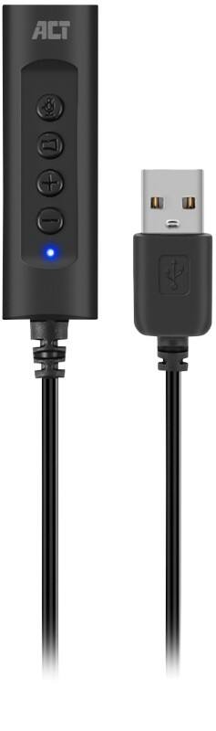 ACT Externe geluidskaart USB-A mannelijk 3,5 mm vrouwelijk AC9360 Zwart 5 mm