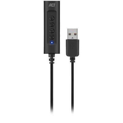 ACT Externe geluidskaart USB-A mannelijk 3,5 mm vrouwelijk AC9360 Zwart 5 mm