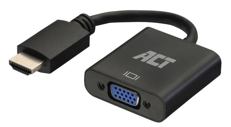 ACT VGA Female Adapterkabel HDMI Male AC7535 Zwart 15 cm