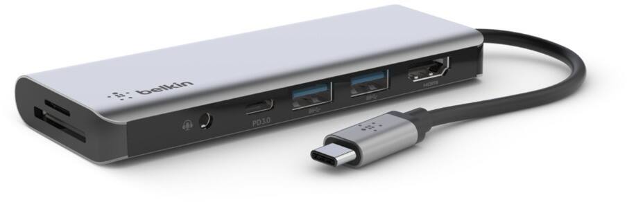 Adaptateur multiport Belkin AVC009btSGY USB-C 3.2 Gen 1 (3.1 Gen 1) Argenté