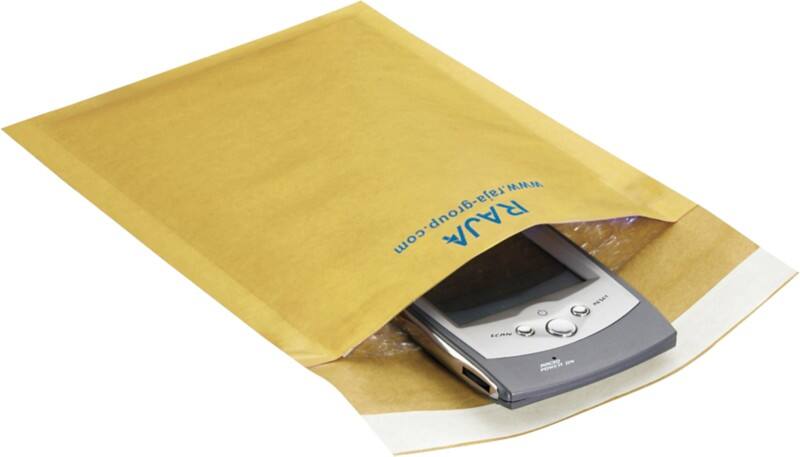 RAJA Luchtkussenenveloppen Bruin Zonder Venster 180 (B) x 260 (H) mm Tabsluiting 75 g/m² Gerecycled 95% 100 Stuks