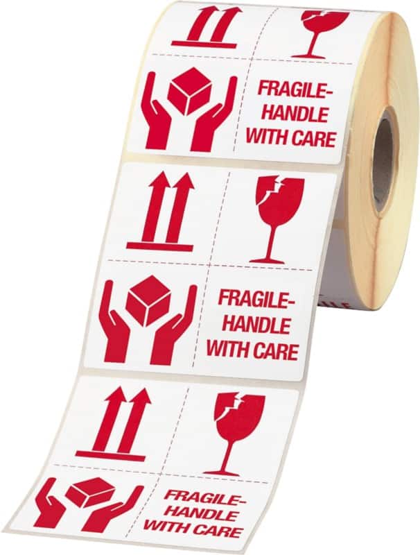 RAJA Étiquettes d'avertissement M-Cote Blanc, rouge 10 x 10 cm