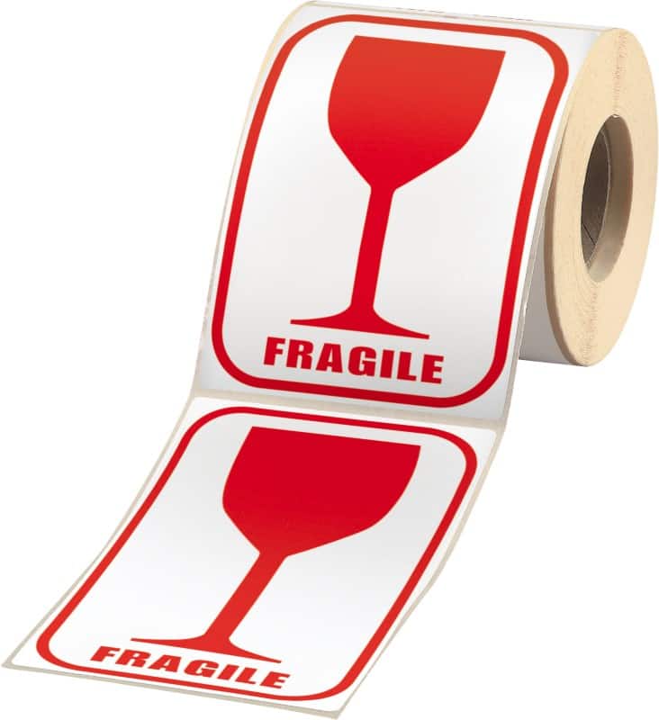 RAJA Étiquettes d'avertissement M-Cote Blanc, rouge 7,4x 10,5 cm