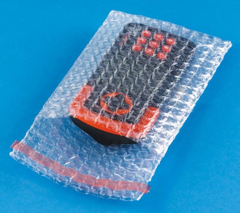 RAJA Pochette d’envoi à bulles PEBD (Polyéthylène à basse densité) Transparent 100 mm (H) Bande adhésive 80 microns 600 Unités