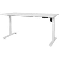 Schaffenburg Easyo Hoogteverstelbaar Zit-sta-bureau Rechthoekig Melamine, metaal Wit T-Voet 1.270 x 600 x 1.190 mm