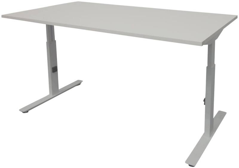 Bureau Schaffenburg Linesto Plus Hauteur ajustable Rectangulaire Gris T-Pied 1200 (L) x 800 (P) x 655 (H) mm Mélamine