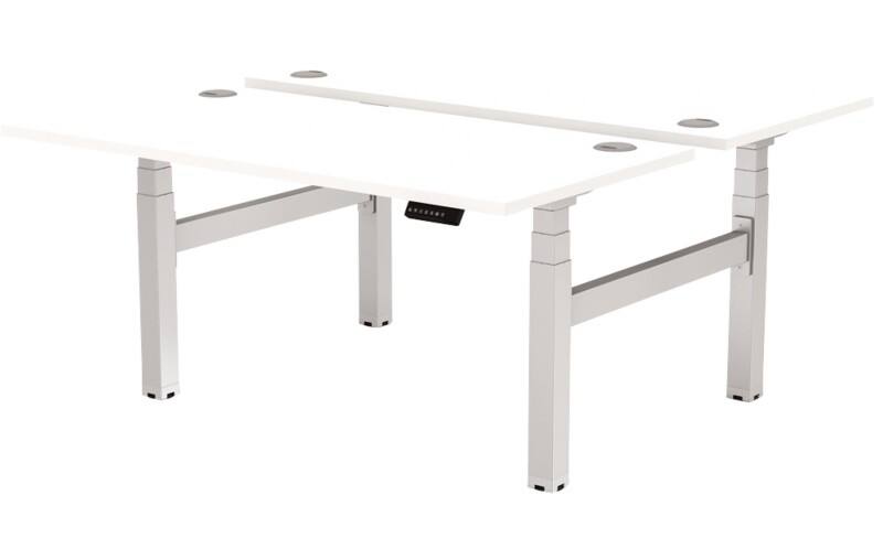 Bureau assis-debout Fellowes Cambio Hauteur Ajustable électriquement Blanc T-Pied 1699 (L) x 1470 (P) x 1305 (H) mm Acier, MDF (Fibres de moyenne densité), PVC (Polychlorure de vinyle)