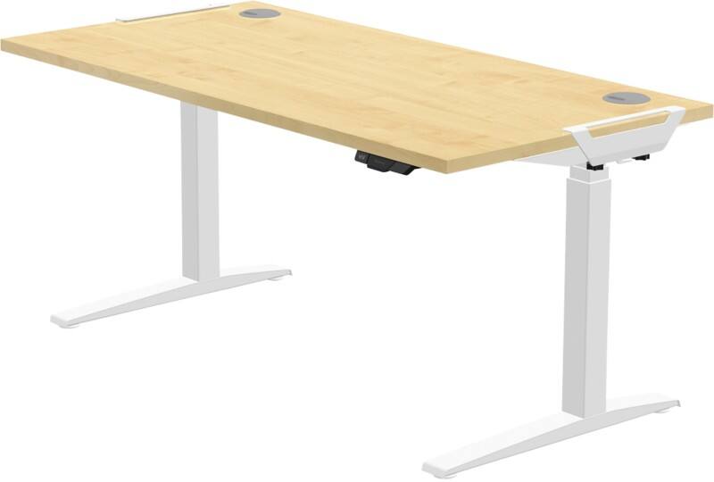 Fellowes Levado Elektrisch Hoogteverstelbaar Zit-sta-bureau Rechthoekig Ahorn T-Voet 1.829 (B) x 698 (D) x 1.257 (H) mm MDF (Medium-density fibreboard), PVC (Polyvinylchloride), Staal