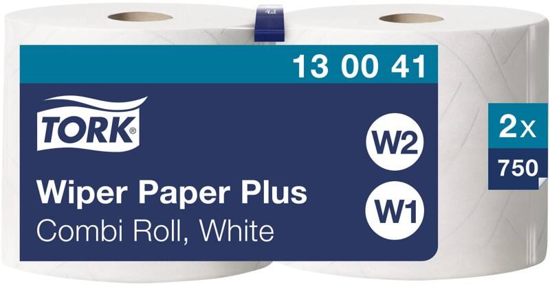 Tork Poetspapier W2, W1 Rol Wit 2-laags 130041 2 Rollen à 750 Vellen