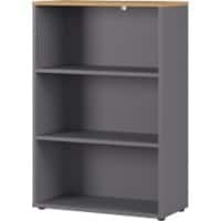 Germania boekenkast 4231-564 bruin, donkergrijs, eiken 800 mm (B) X 400 mm (D) X 1200 mm (H)