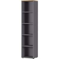 Bibliothèque GERMANIA 4234-564 Chêne, Gris foncé 450 x 400 x 1&nbsp;970 mm