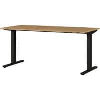 Bureau assis-debout GERMANIA 4242-582 Chêne, Noir 1 600 mm (l) x 800 mm (p)