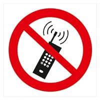 Panneau Seco Téléphone portable interdit Adhésif Plastique 20 x 20 cm