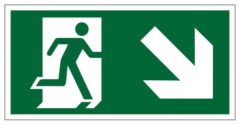 Seco Pictogram Nooduitgang rechtsonder Kleefstof Kunststof 20 x 60 cm SP061SRP-600X200