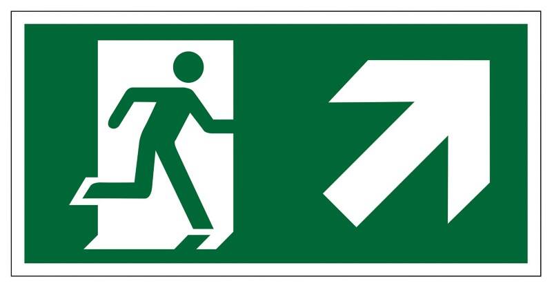 Seco Pictogram Nooduitgang rechtsboven Kleefstof Kunststof 20 x 60 cm SP063SRP-600X200