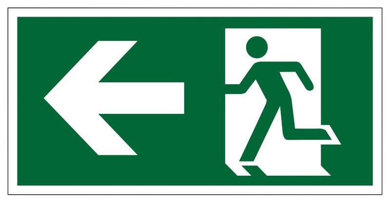 Seco Pictogram Nooduitgang links Kleefstof Kunststof 20 x 60 cm SP066SRP-600X200