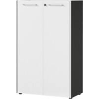 Placard GERMANIA avec 2 portes verrouillables 4260-569 GW-Pasadena 75 x 40 x 120 cm Mélamine Blanc, graphite