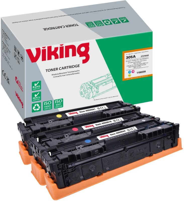 Toner Viking 305A compatible CF370AM Cyan, magenta, jaune 3 unités