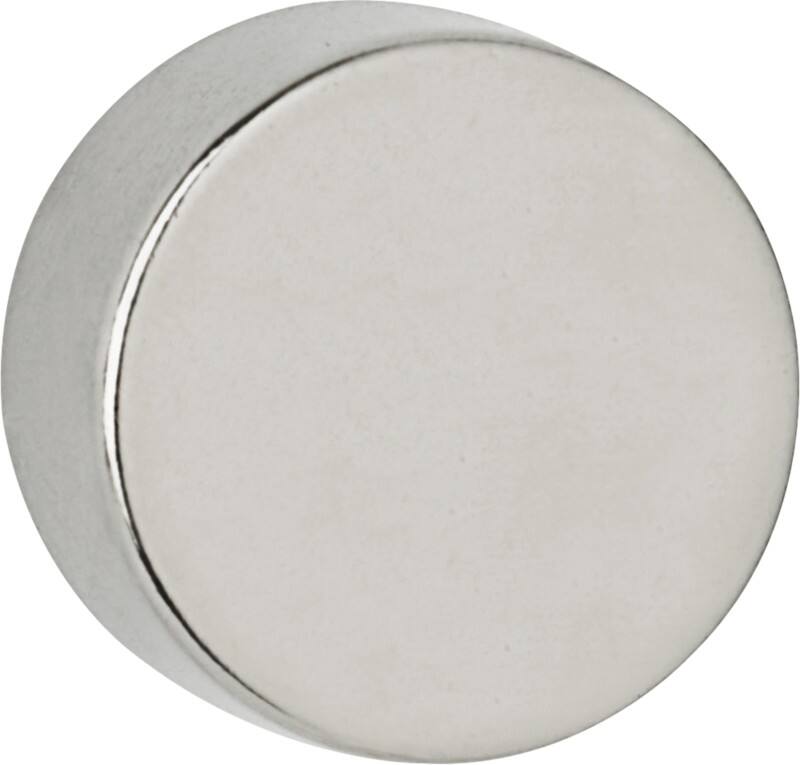Maul Neodymium Rond Magneten Lichtzilver 8 kg draagkracht 15 mm 4 Stuks