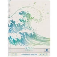 herlitz GREENline Schrijfblok A4 Geruit Spiraal aan zijkant Harde rug Groen Geperforeerd 140 pagina’s 50033478