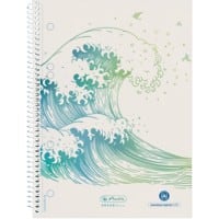 herlitz GREENline Schrijfblok A5 Geruit Spiraal aan zijkant Karton Harde rug Groen Geperforeerd 140 pagina's 50033492