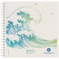 Cahier herlitz GREENline 50033515 Pointillé Spirale Reliure latérale Carton Couverture rigide Vert Sans perforation 200 pages