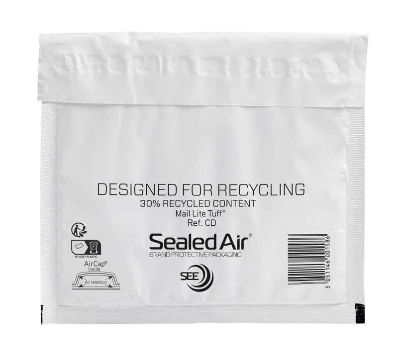 Pochette d’envoi à bulles Mailer Mail Lite Tuff Blanc Sans Fenêtre 180 (L) x 160 (H) mm Autocollante 100 Pochettes