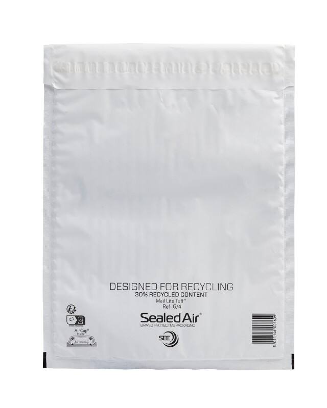 Pochette d’envoi à bulles Mailer Mail Lite Tuff Blanc Sans Fenêtre 240 (L) x 330 (H) mm Autocollante 50 Pochettes