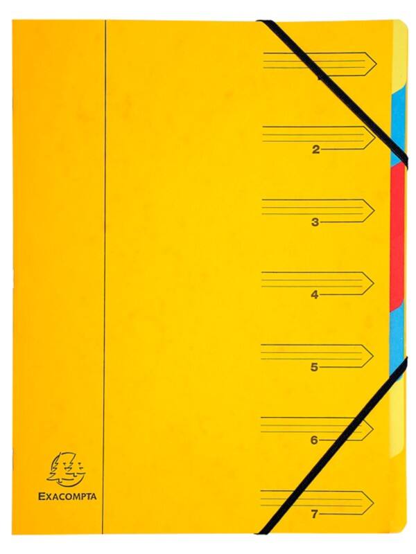 Exacompta Sorteermap 54079E A4 Gewafeld karton Geel 24,5 (B) x 0,5 (D) x 32 (H) cm Pak van 12