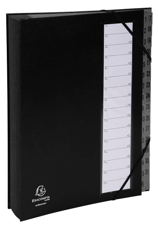 Exacompta Sorteermap 56032E A4 Balacron Zwart 24 (B) x 3,5 (D) x 32,8 (H) cm 6 Stuks