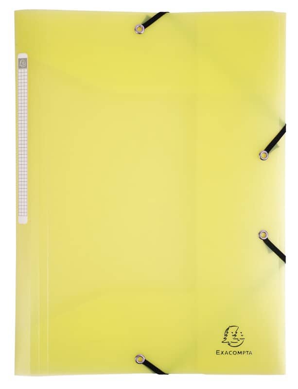 Farde à 3 rabats Exacompta 55179E Chromaline Pastel Élastique PP (Polypropylène) Jaune 24 (l) x 0,2 (p) x 32 (h) cm 25 unités