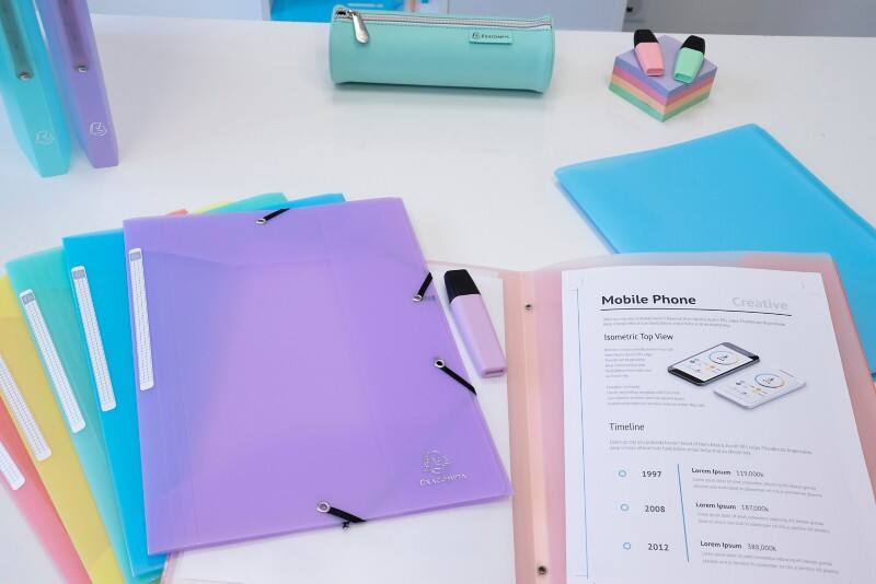 Farde à 3 rabats Exacompta 55177E Chromaline Pastel Élastique PP (Polypropylène) Corail 24 (l) x 0,2 (p) x 32 (h) cm 25 unités