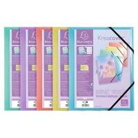 Farde à 3 rabats Exacompta 55279E Kréacover Pastel Élastique PP (Polypropylène) Assortiment 24 (l) x 0,2 (p) x 32 (h) cm 25 unités