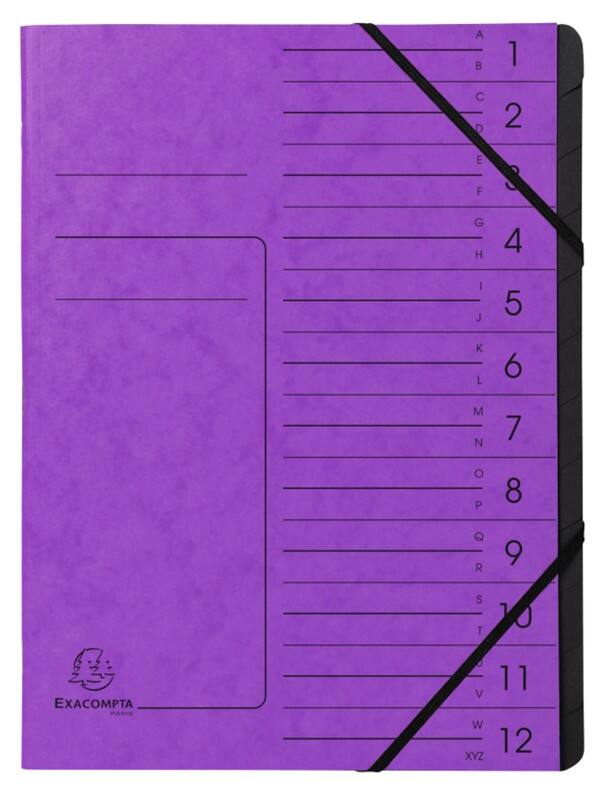 Trieur Exacompta 541208E A4 Carton pressé marbré Violet 24,5 (l) x 1 (p) x 32 (h) cm 10 unités