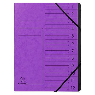 Trieur Exacompta 541208E A4 Carton pressé marbré Violet 24,5 (l) x 1 (p) x 32 (h) cm 10 unités