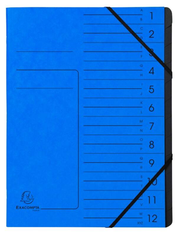 Trieur Exacompta 541201E A4 Carton pressé marbré Bleu 24,5 (l) x 1 (p) x 32 (h) cm 10 unités