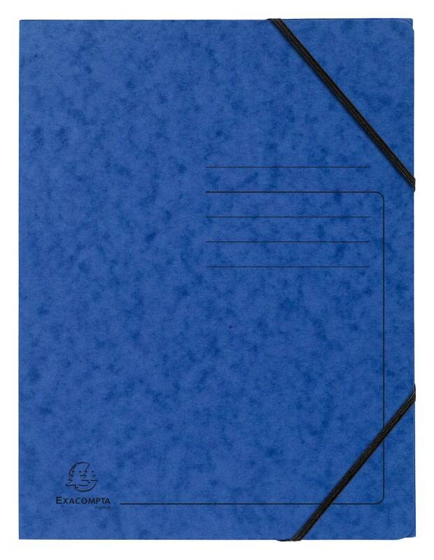 Map Exacompta 555412E Gewafeld karton Elastiek 24 (B) x 0,3 (D) x 32 (H) cm Blauw Pak van 25