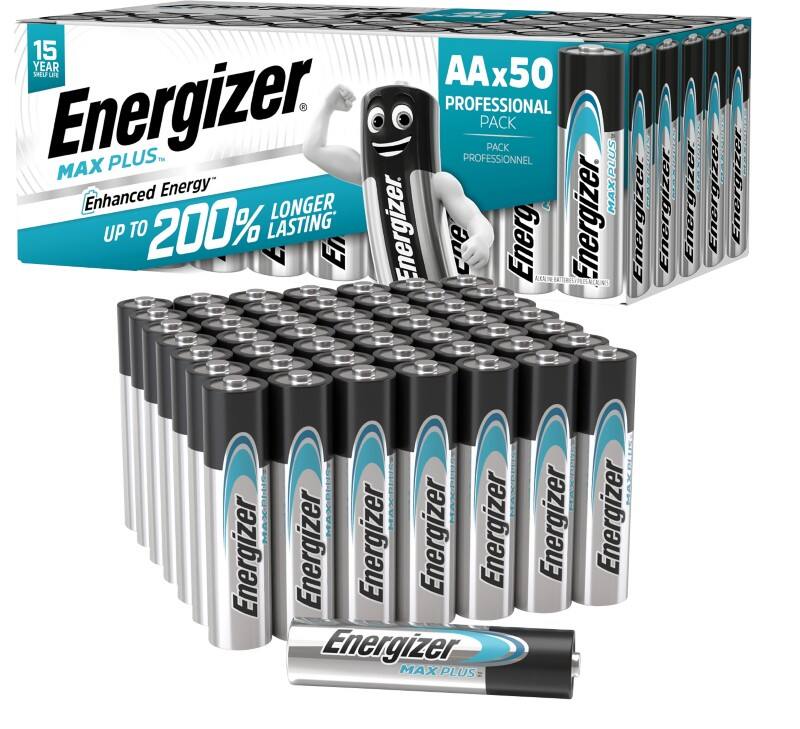 Piles Energizer Max Plus AA LR6 Alcaline 1,5 V 50 unités