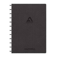 Cahier Adoc ADOC Business A4 Ligné Plastique Reliure latérale Cuir artificiel Couverture souple Noir Non perforé 144 pages