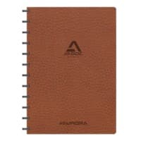 Cahier Adoc ADOC Business A4 Ligné Plastique Reliure latérale Cuir artificiel Couverture souple Brun Non perforé 144 pages