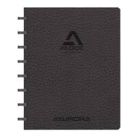 Cahier Adoc ADOC Business A5 Ligné Plastique Reliure latérale Cuir artificiel Couverture souple Noir Non perforé 144 pages