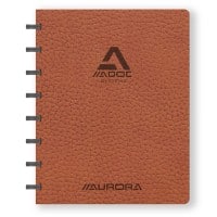 Cahier Adoc ADOC Business A5 Quadrillé Plastique Reliure latérale Cuir artificiel Couverture souple Brun Non perforé 144 pages