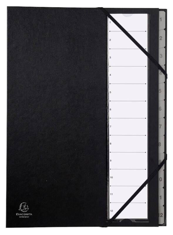 Exacompta Sorteermap 5612E Balacron Zwart 25,8 (B) x 2,5 (D) x 34,2 (H) cm Pak van 12