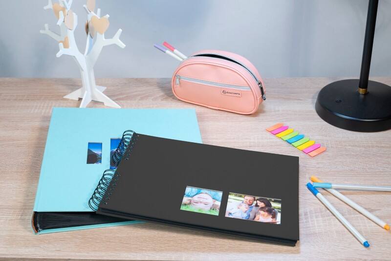 Album photos EXACOMPTA Milano à spirale Dos cartonné Papier 22 x 32 x 3 cm Noir