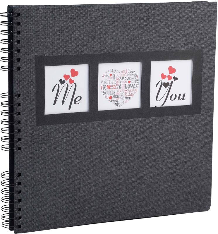 Album photos EXACOMPTA Me & You à spirale Dos cartonné Papier 33 x 35 x 3,3 cm Noir