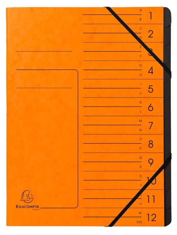 Trieur Exacompta 541204E Carton pressé marbré Orange 24,5 (l) x 1 (p) x 32 (h) cm 10 unités
