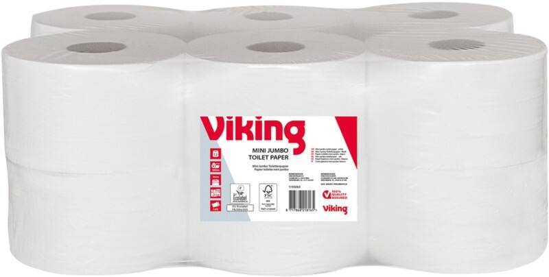 Papier toilette Viking Mini Jumbo 2 épaisseurs 1193063 12 Rouleaux de 529 Feuilles