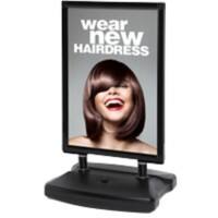 SHOWDOWN Windtalker City Stoepbord A1 Aluminium Zwart WTRA1BLK